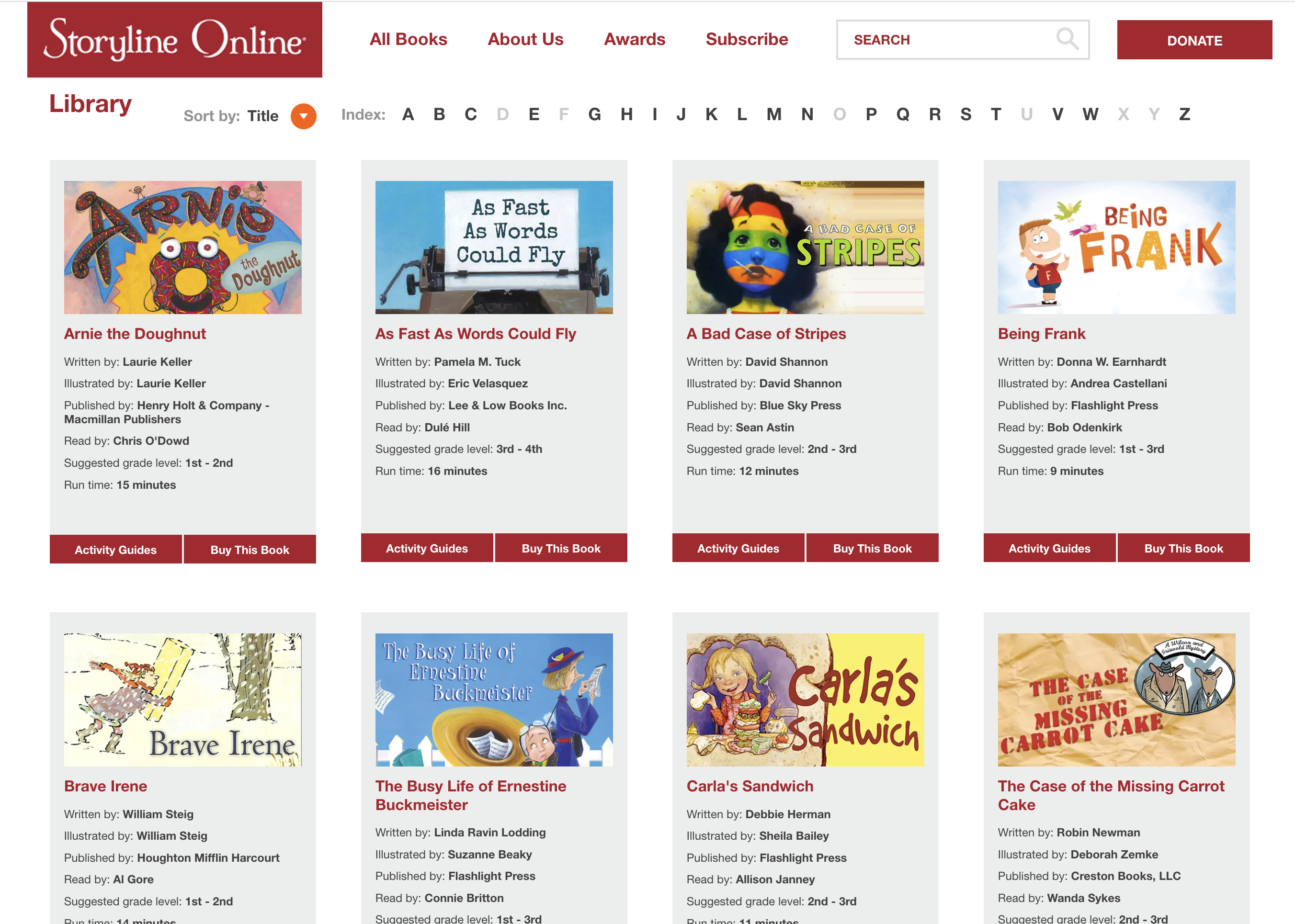 兒童英文繪本動畫：Storyline Online