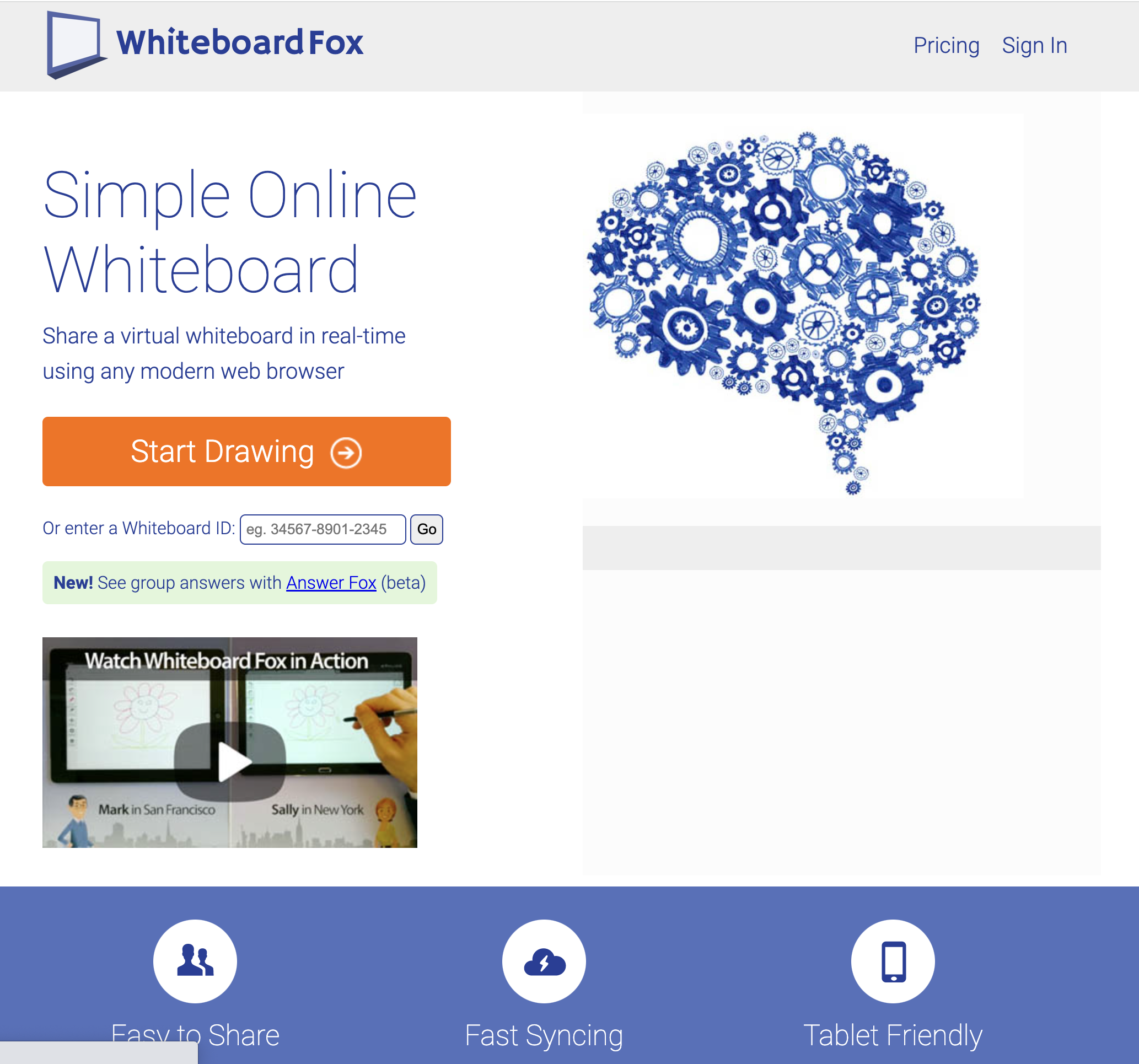 適合學生的線上白板工具推薦2:Whiteboard Fox