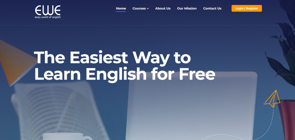 英文自學網站圖片：Easy World of English 官網