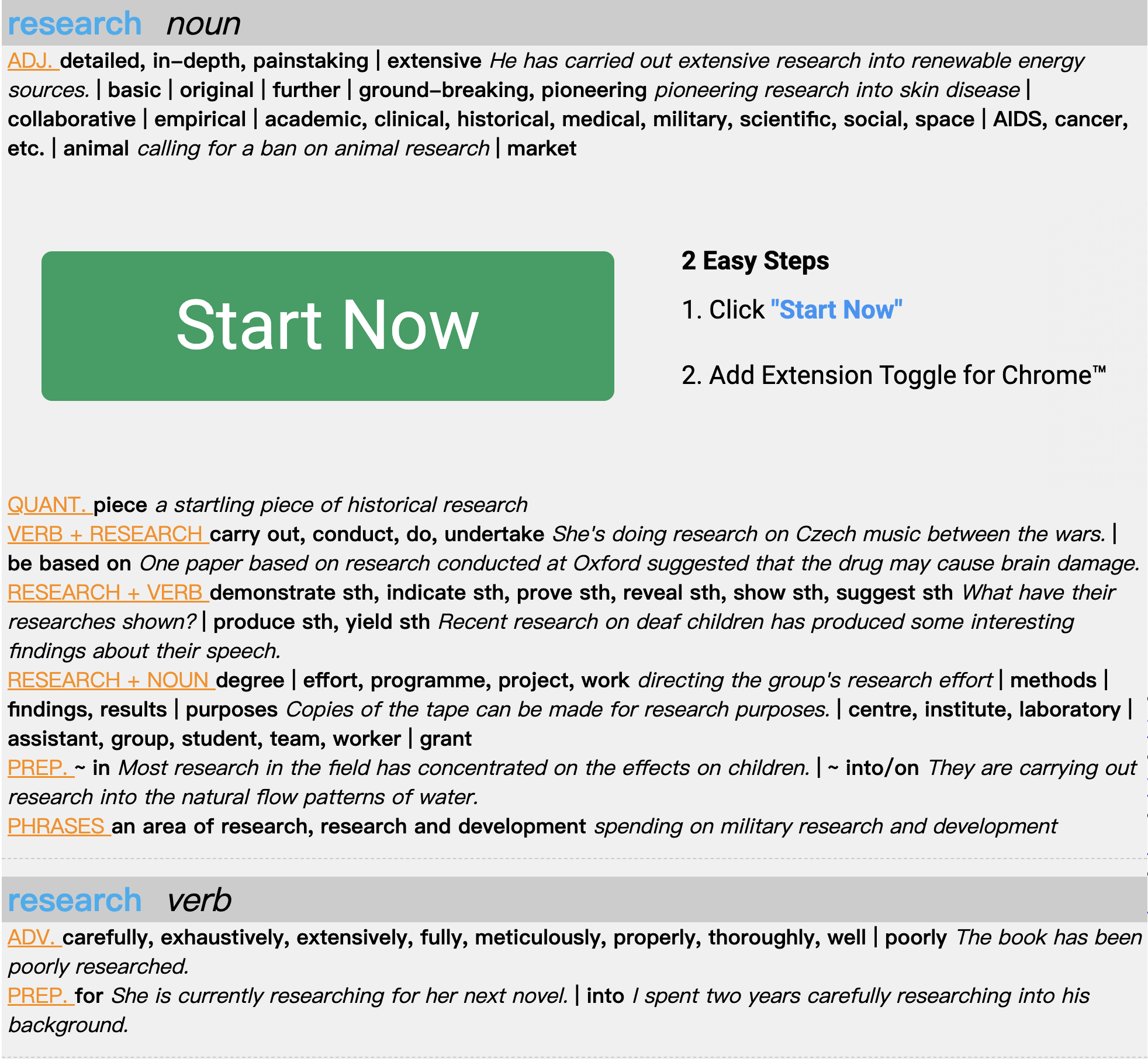 Online collocation dictionary-research