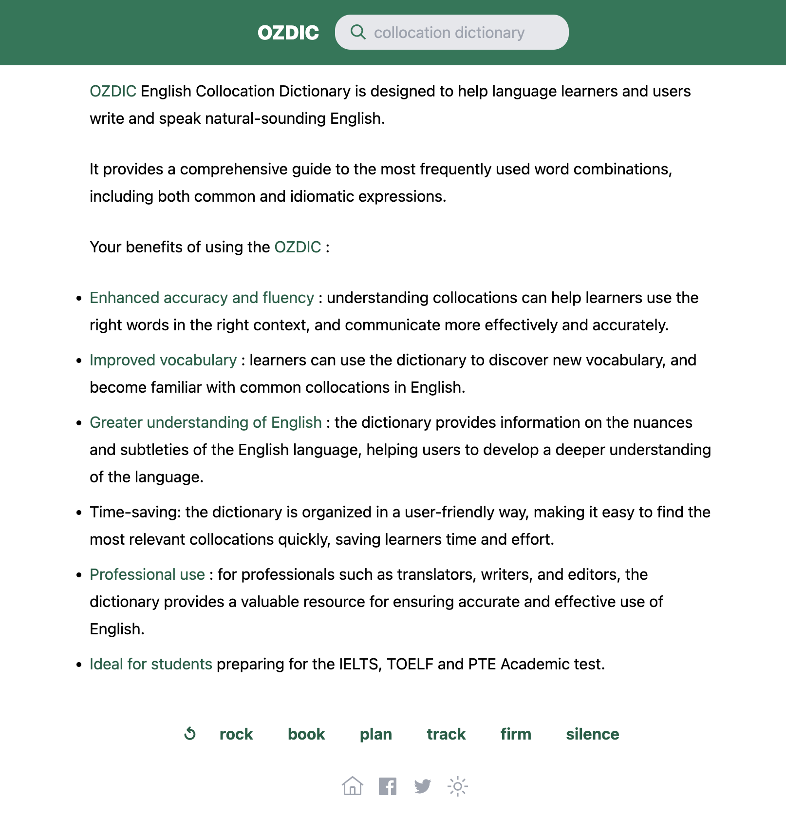 Online collocation dictionary (OZDIC)