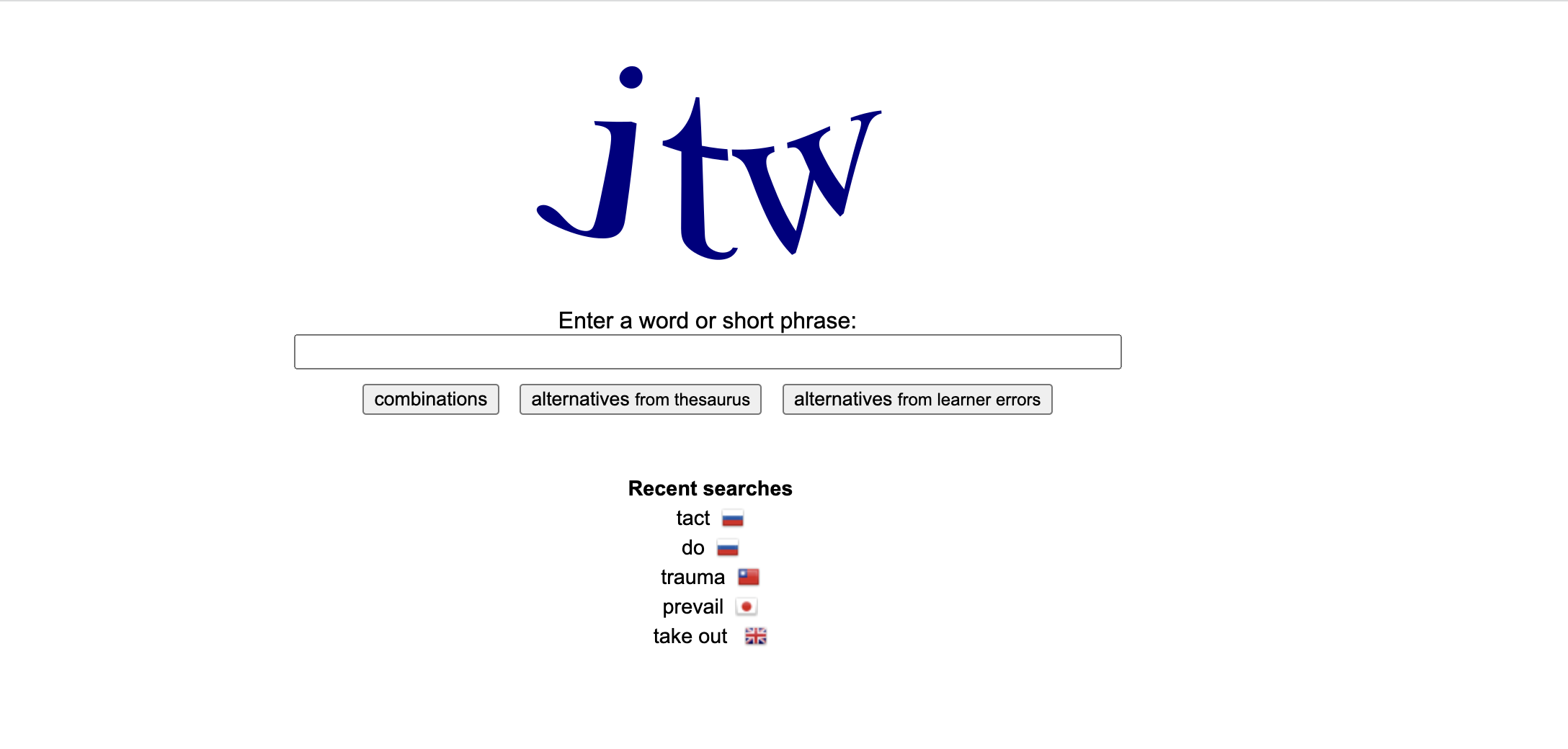 Online collocation dictionary (JTW)