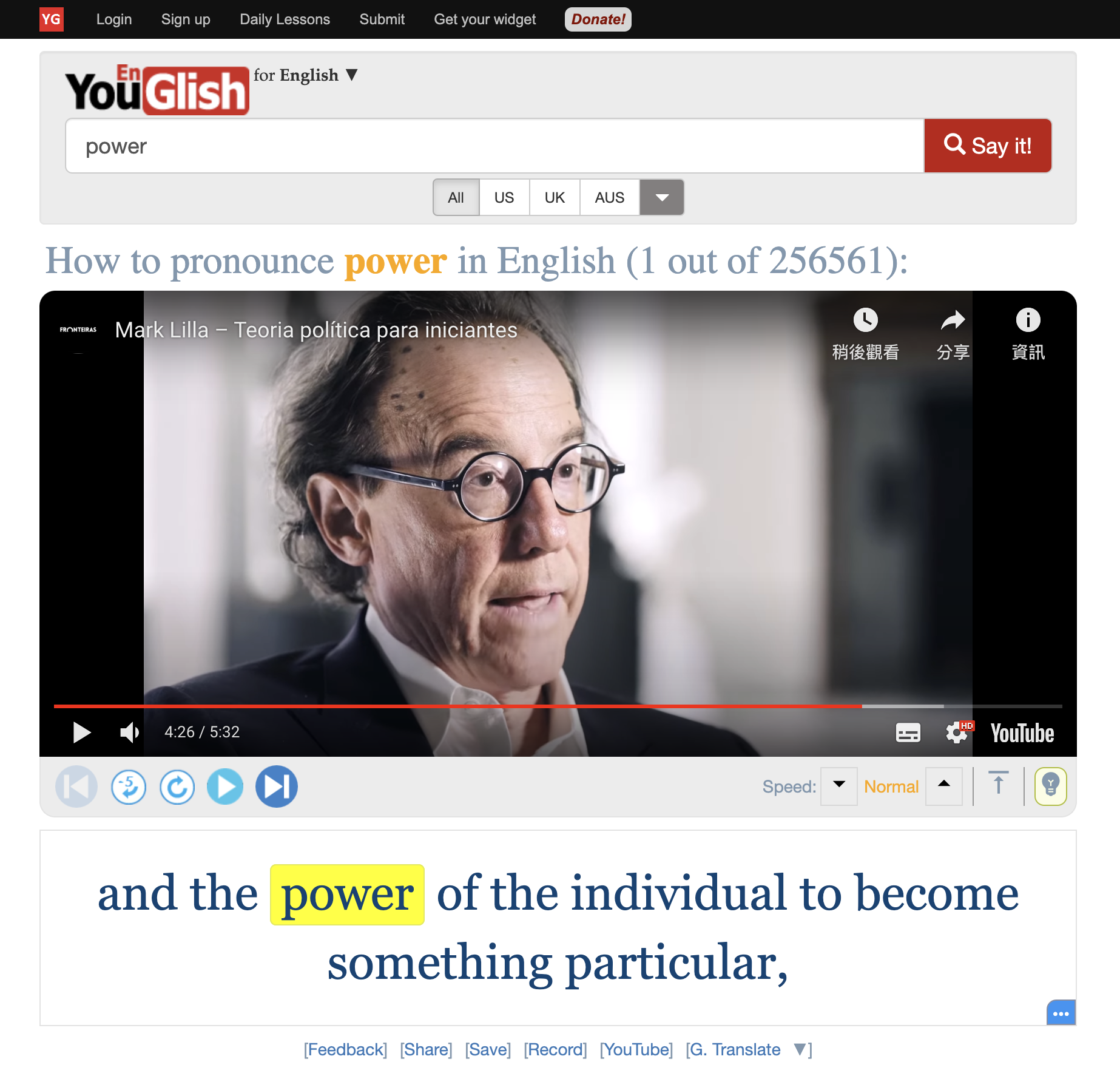 Youglish 多益英文單字