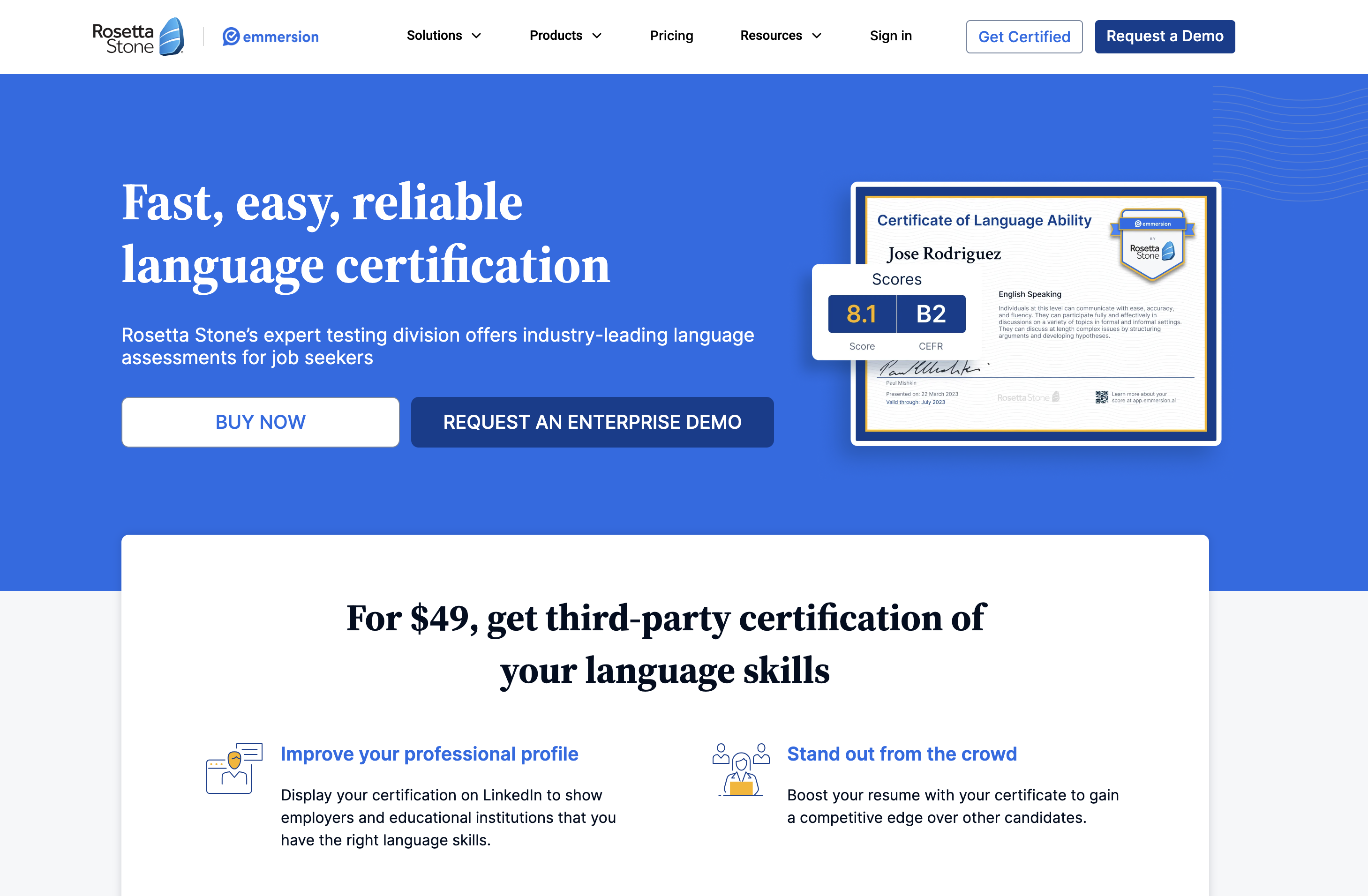 英文檢定：Emmersion Testing