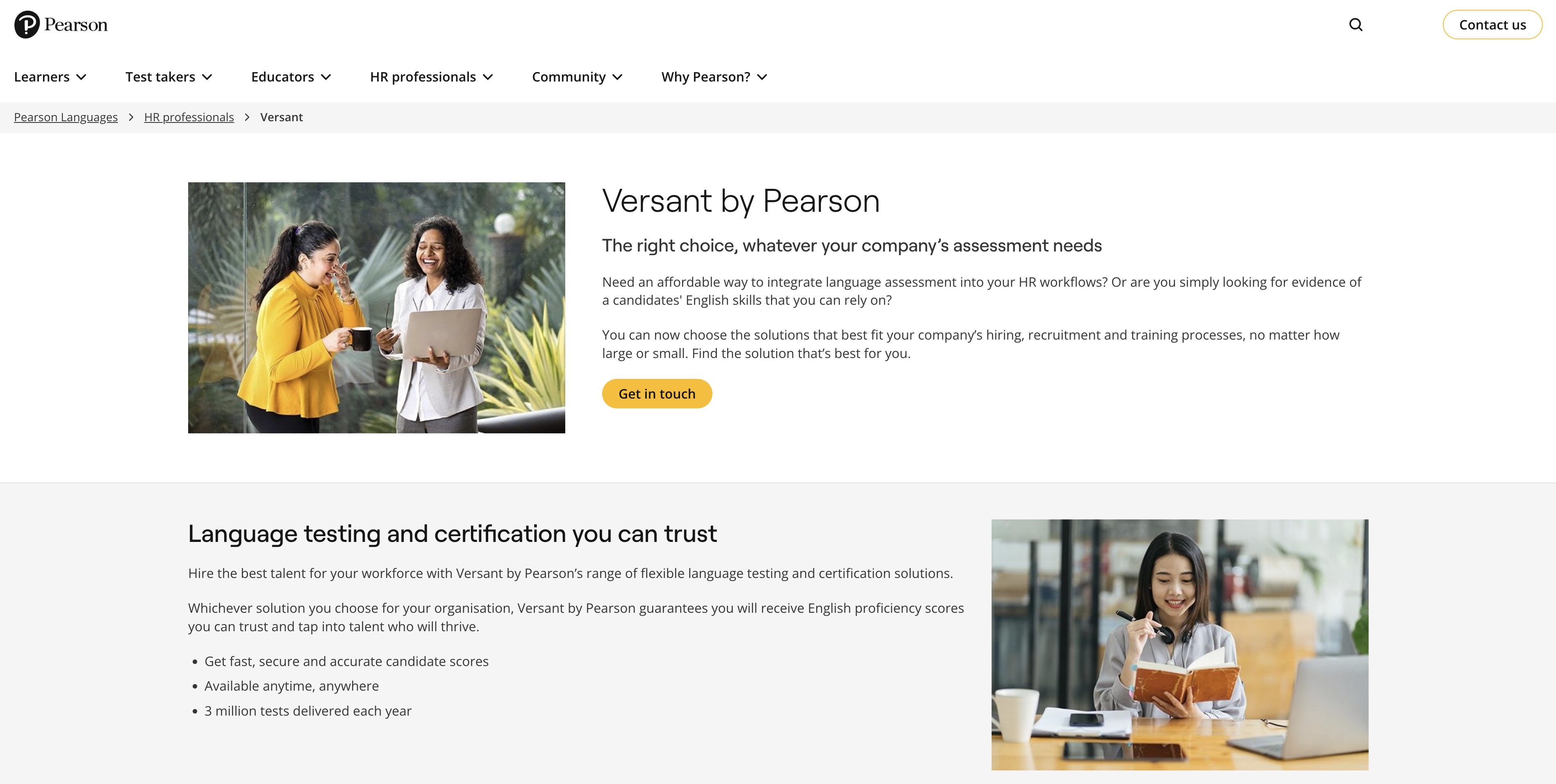 英文檢定：Pearson Versant Testing