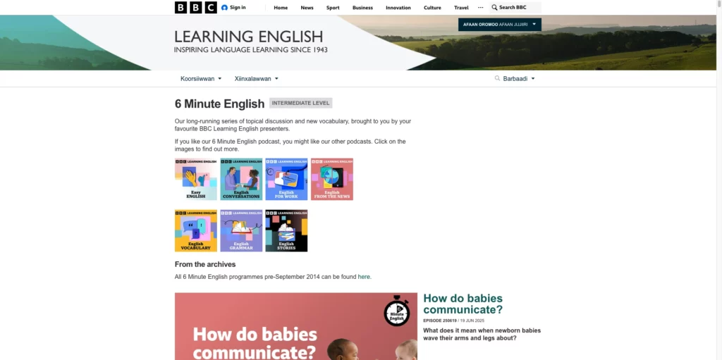 BBC Learning English – 6 Minute English